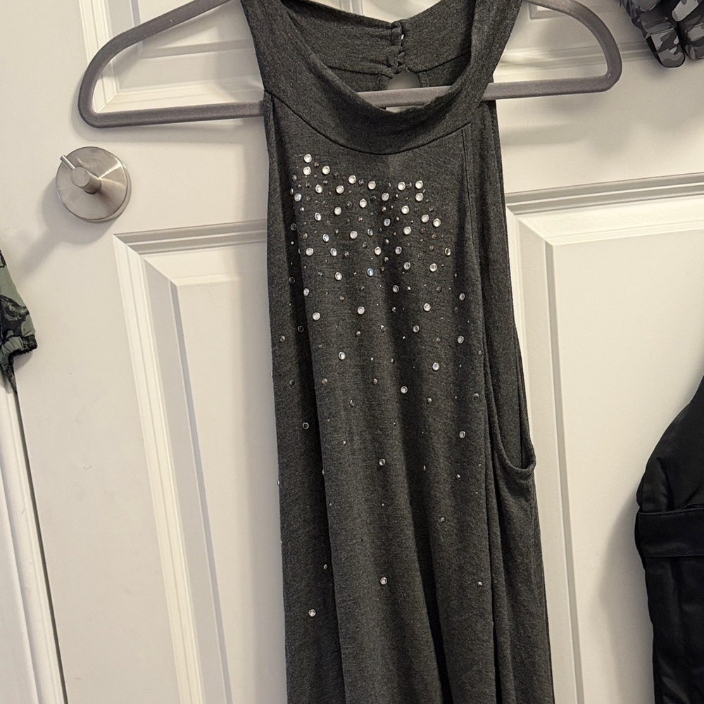 VENUS Dark Gray dress with Sparkling Accents